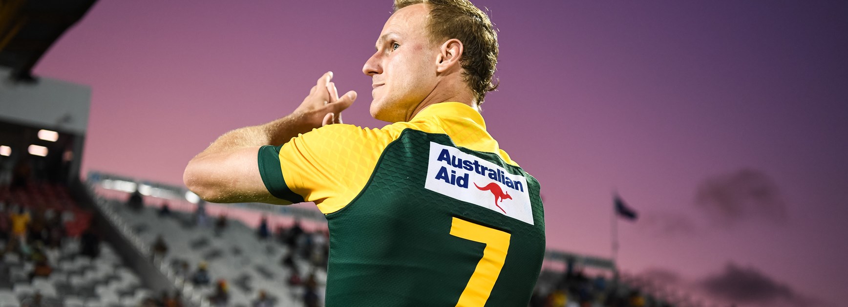 Daly Cherry-Evans in action in Papua New Guinea.