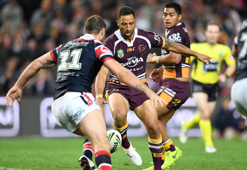 Benji Marshall in action for Brisbane in 2017.