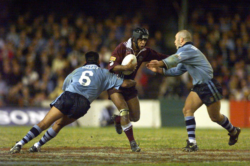 Steve Renouf in action for Queensland in 1998.