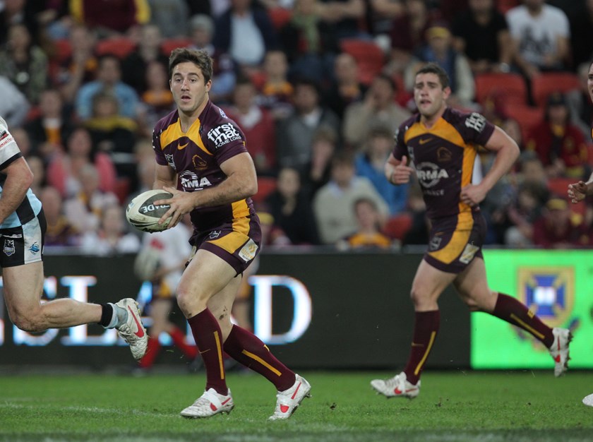 Ben Hunt and Andrew McCullough in action for the Broncos in 2012.