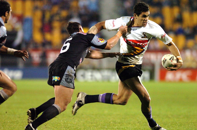 Greg Inglis in action for Melbourne in 2005.