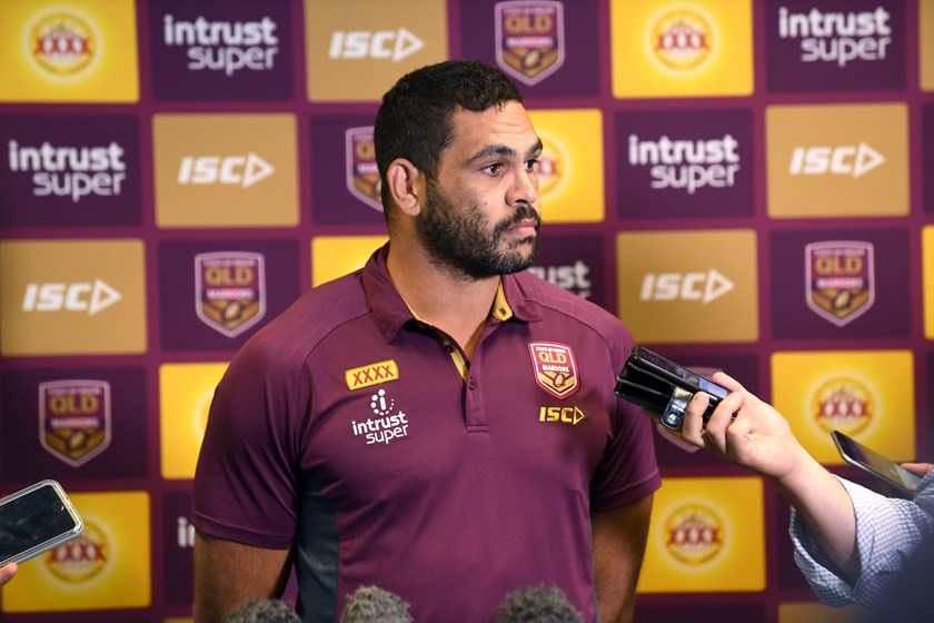 Greg Inglis at Queensland's State of Origin media call.