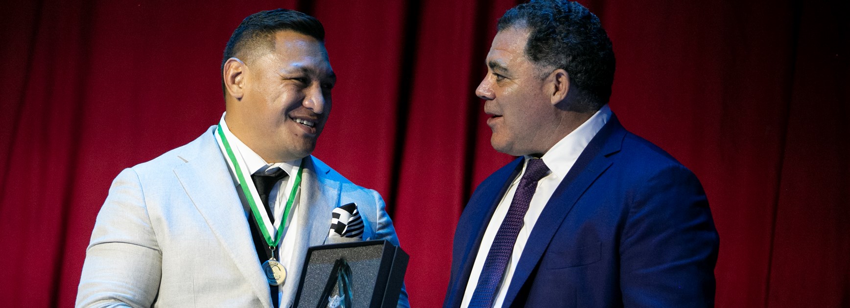 Josh Papalii and Mal Meninga.