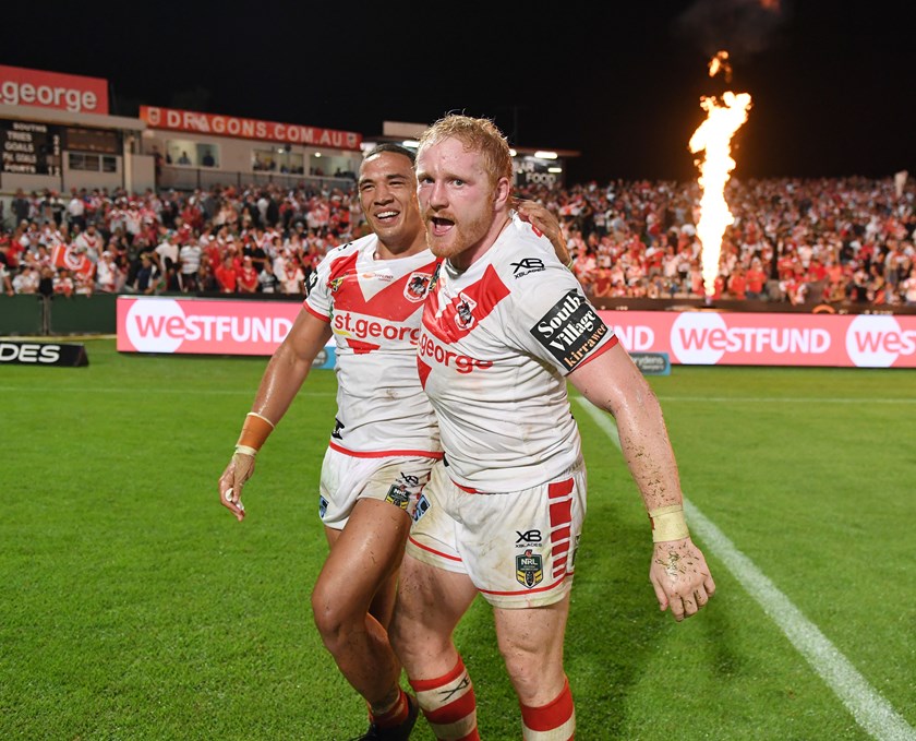 Dragons enforcers Tyson Frizell and James Graham.