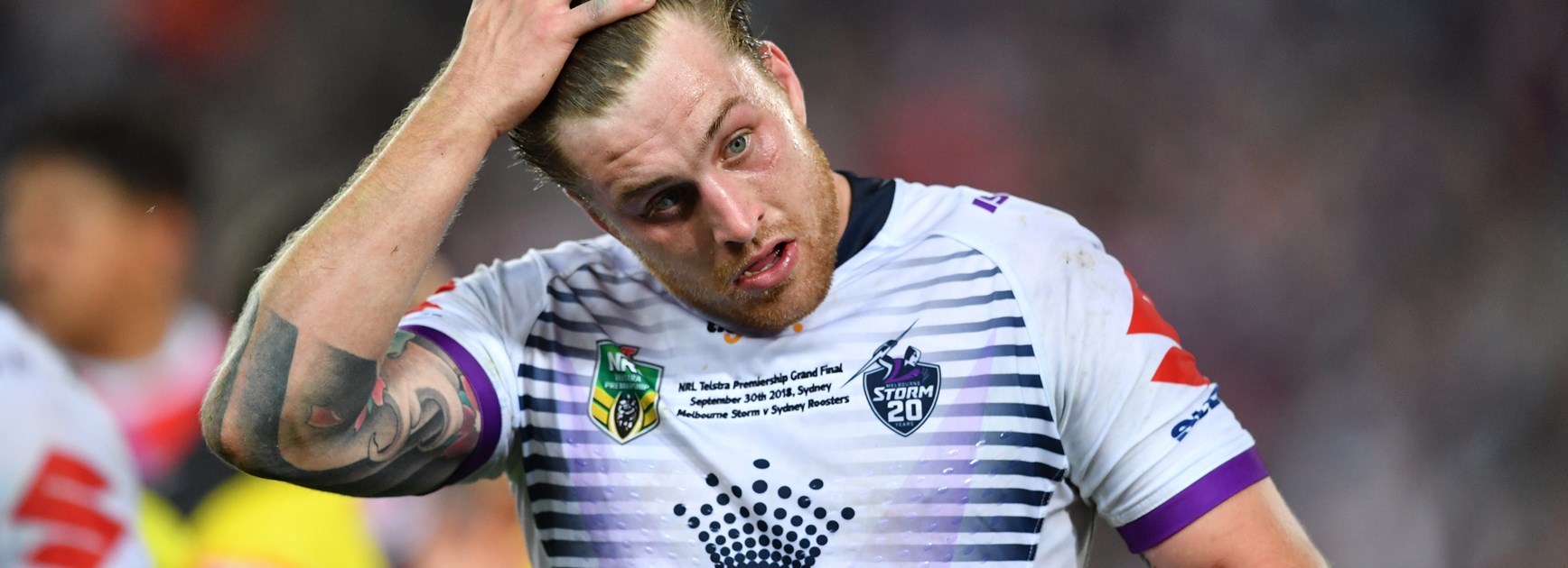 Cameron Munster shows his frustration during the 2018 grand final.