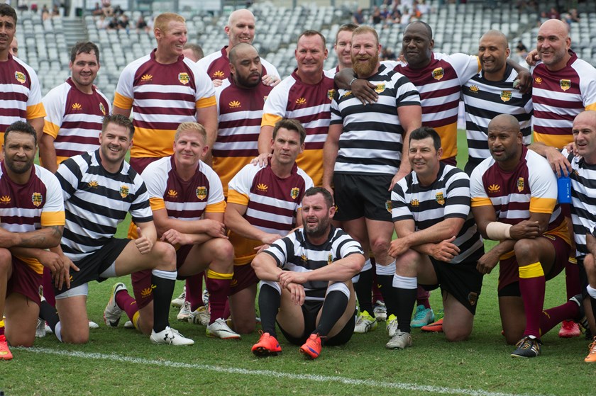 Brisbane and Barbarians players after their clash last year.