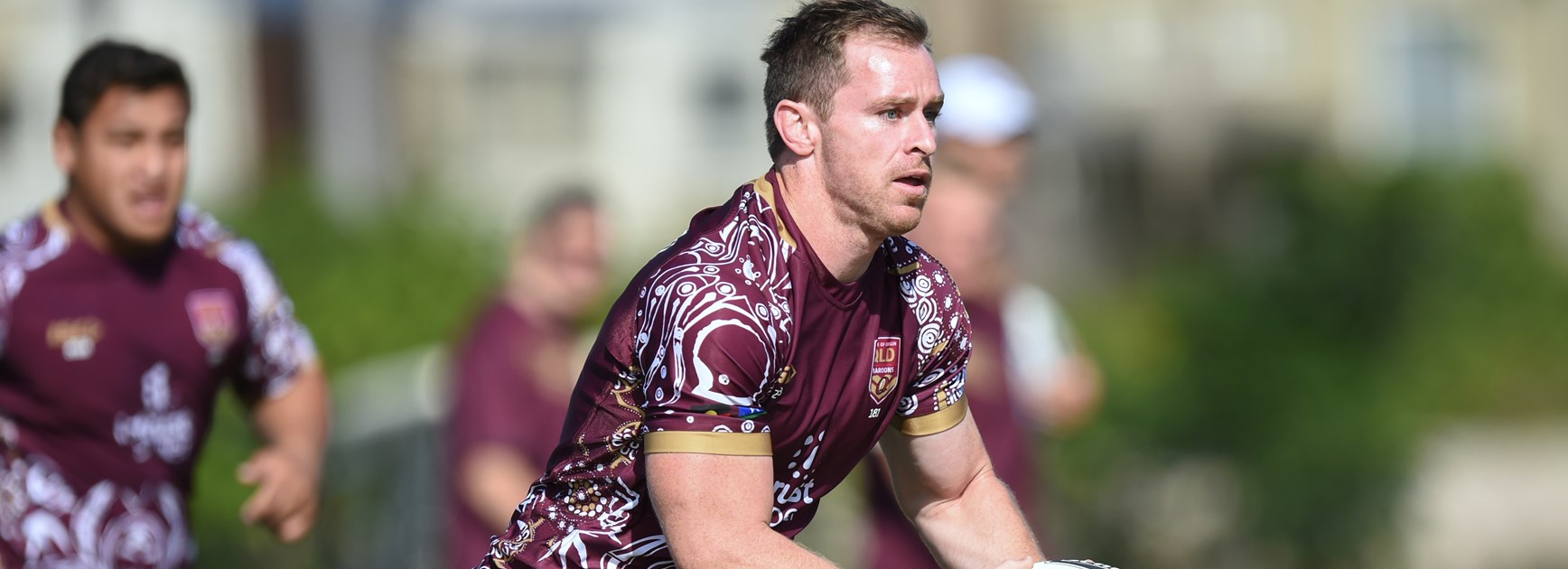 Michael Morgan trains with the Maroons.