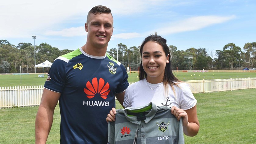 Jack Wighton with Indigeneous Youth Summit ambassador Meah Murray.