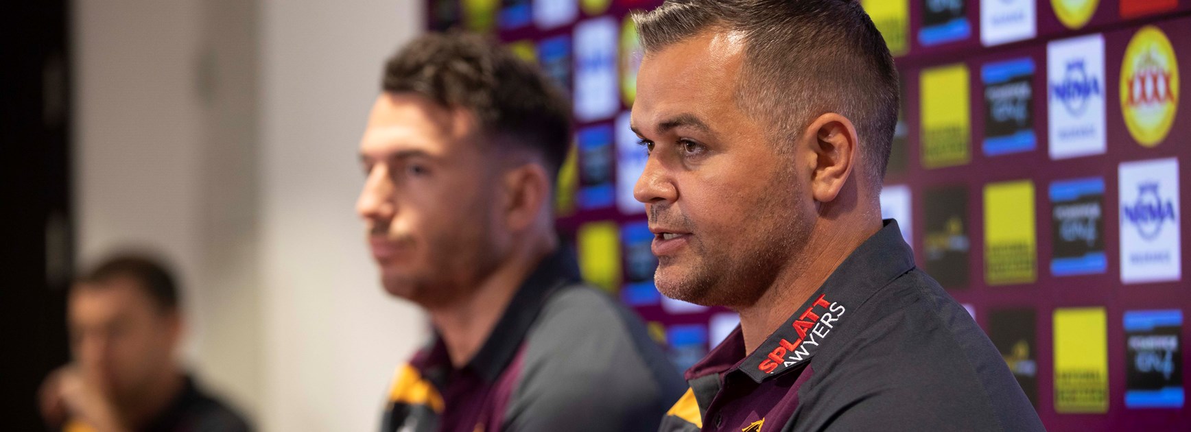 New Broncos coach Anthony Seibold and captain Darius Boyd.