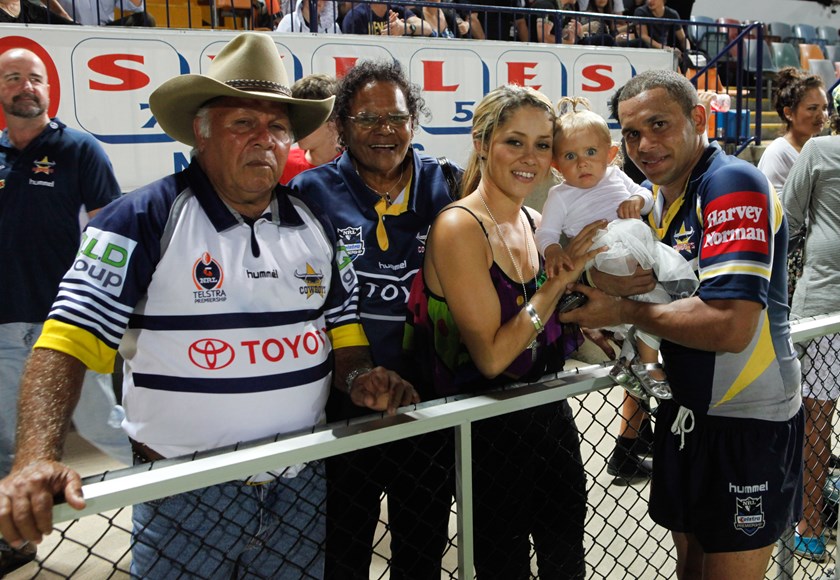 Matt Bowen and his family after a game in 2010.