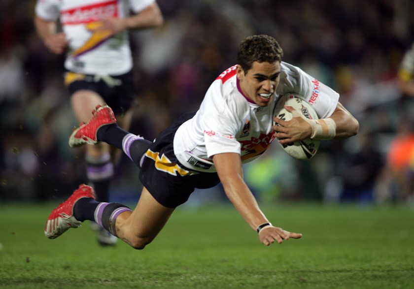 Greg Inglis in his rookie season for the Melbourne Storm in 2005.
