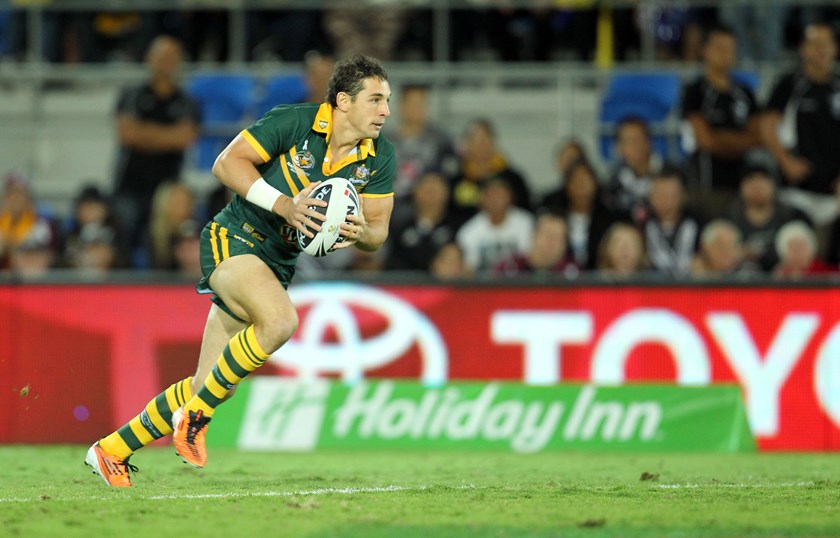 Billy Slater in full cry for the Kangaroos in 2011.