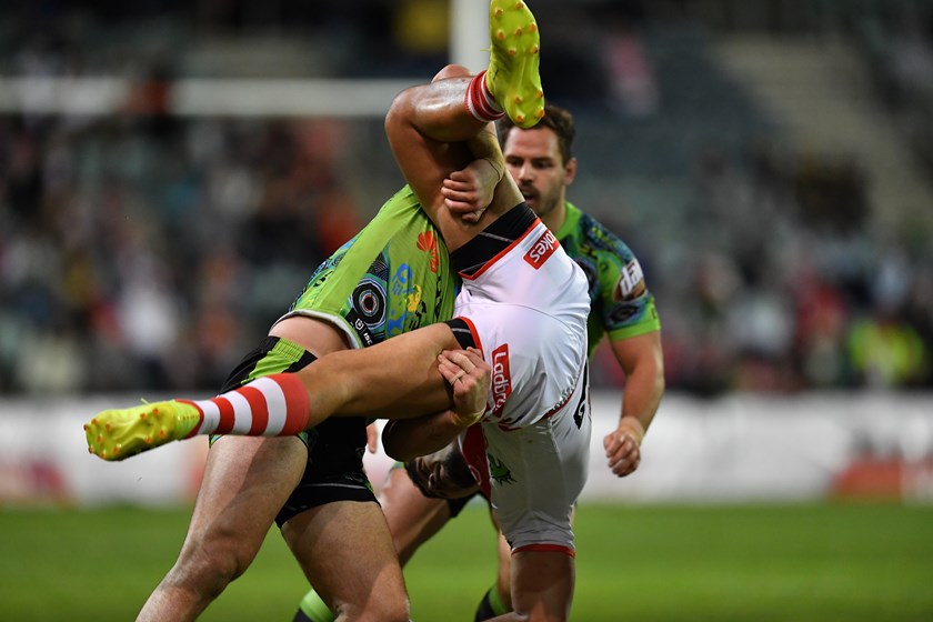 Nick Cotric's tackle on Tim Lafai.