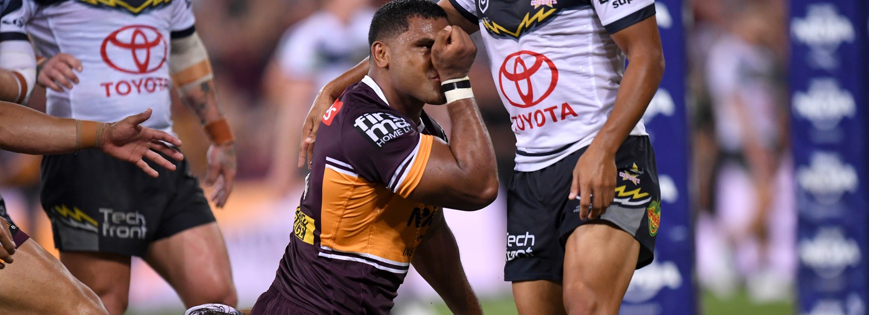 Broncos prop Tevita Pangai.