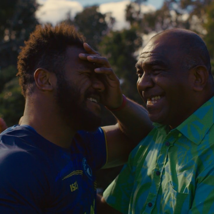 Dad's first journey from Fiji makes Maika's day