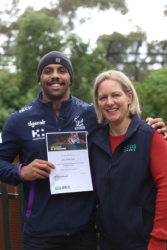 Storm flyer Josh Addo-Carr gets involved with Adopt-A-Tiger.