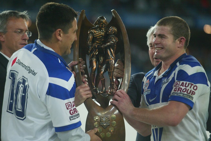 Steve Price and Andrew Ryan after the 2004 grand final.