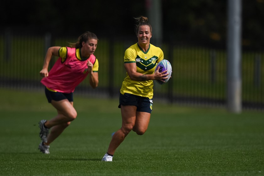 Isabelle Kelly at Jillaroos training ahead of the World Cup 9s.
