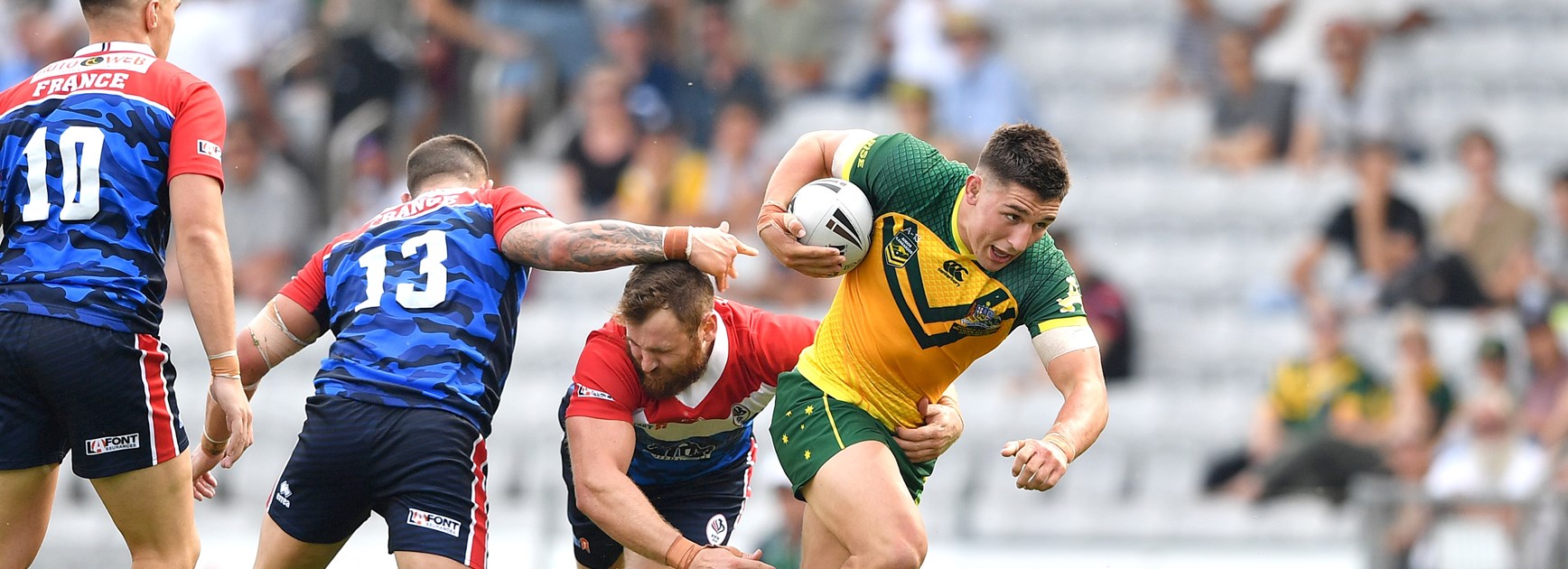 Radley played for the Junior Kangaroos in 2019 against France