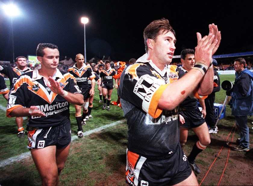 Terry Hill salutes Wests Tigers fans.