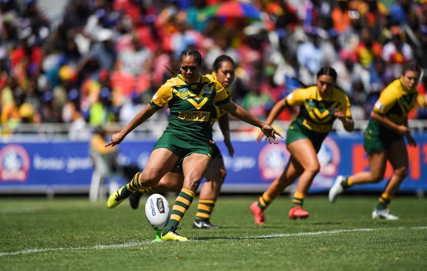 Shakiah Tungai in action for the Prime Minister's XIII in 2018.