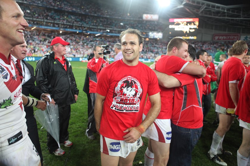 Jason Nightingale after the 2010 grand final.
