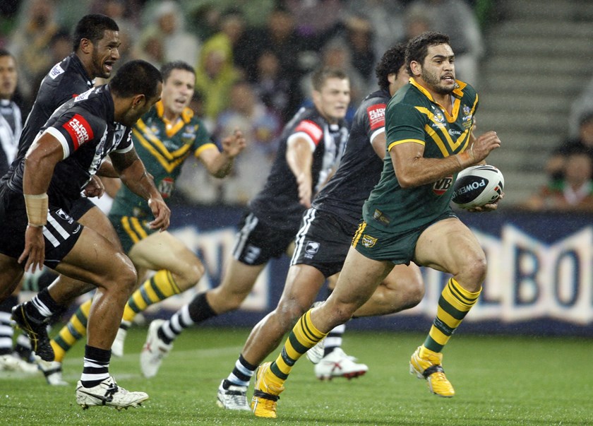 Greg Inglis on the run for Australia in 2010.