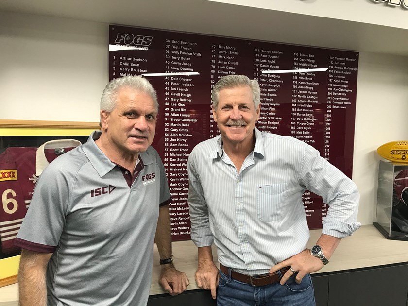 Colin Scott with close friend, former teammate and FOGS executive chairman Gene Miles who has been a great sounding board during his recent battles.