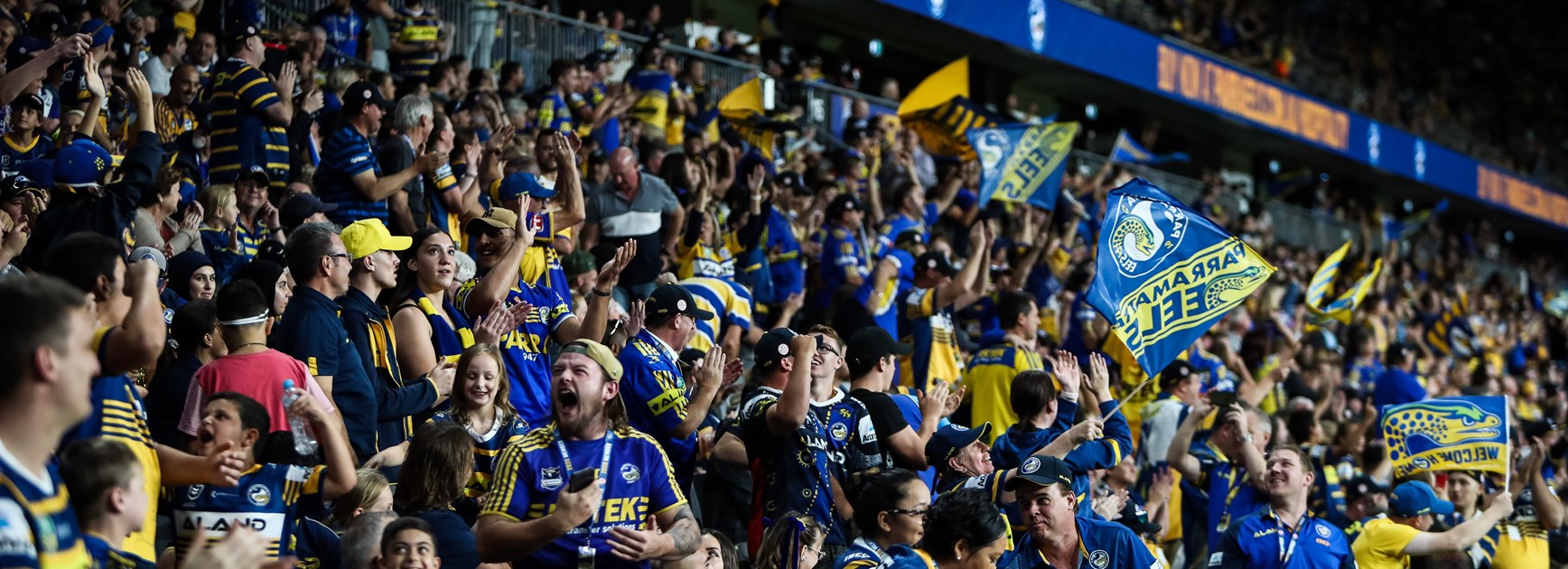 Eels fans during the win over Canterbury.