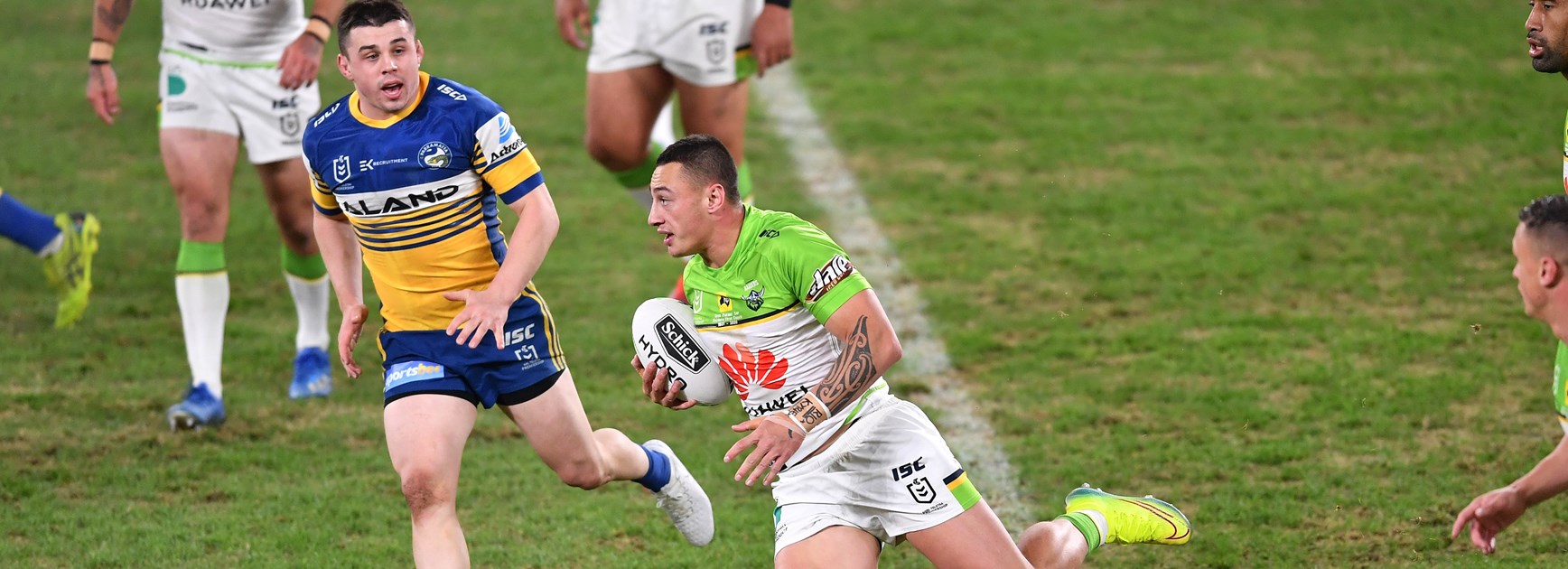 Raiders fullback Charnze Nicoll-Klokstad.