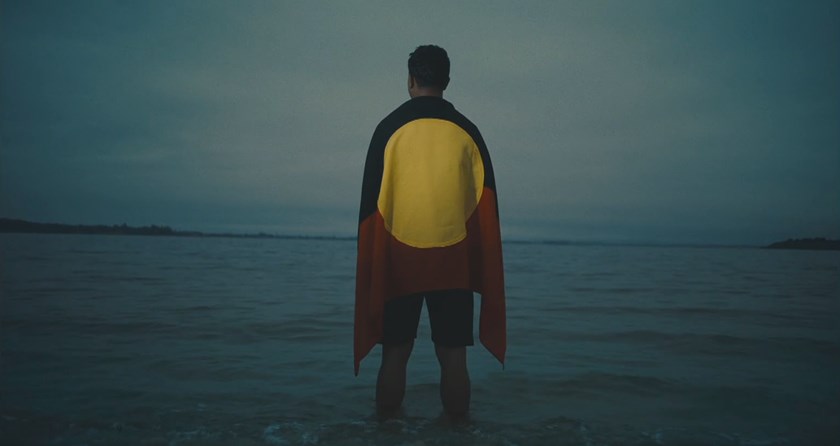 Latrell Mitchell in the 2020 NRL commercial.