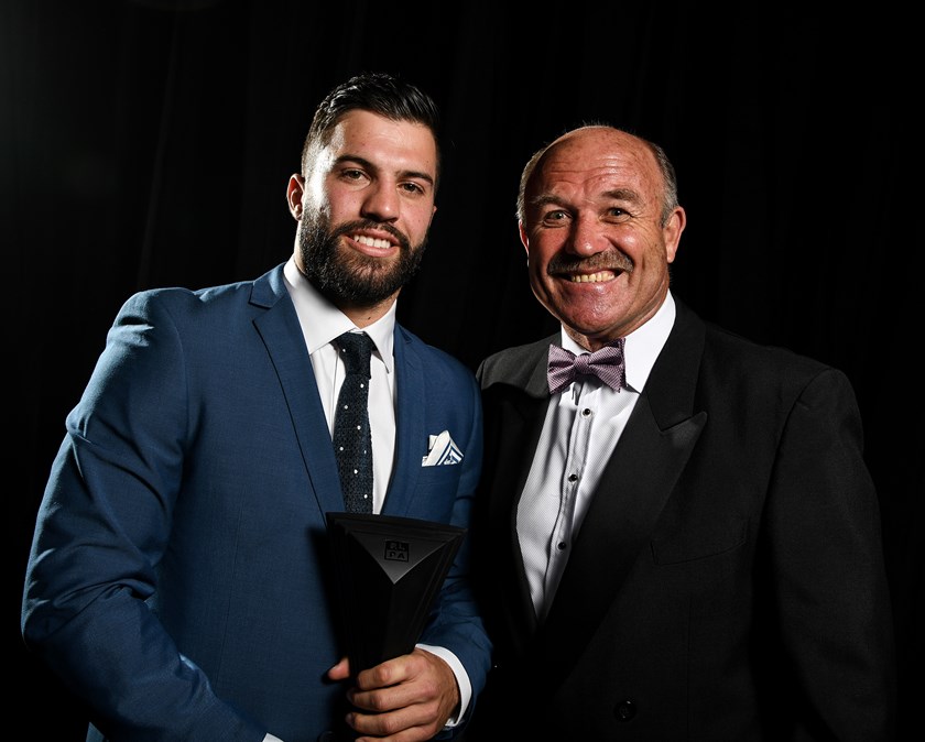 2019 Players' Champion James Tedesco with Immortal Wally Lewis.