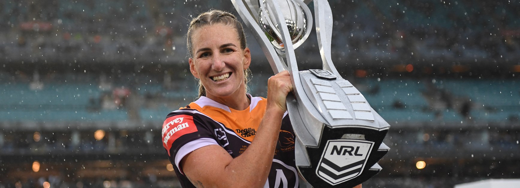 Ali Brigginshaw and the spoils of victory.
