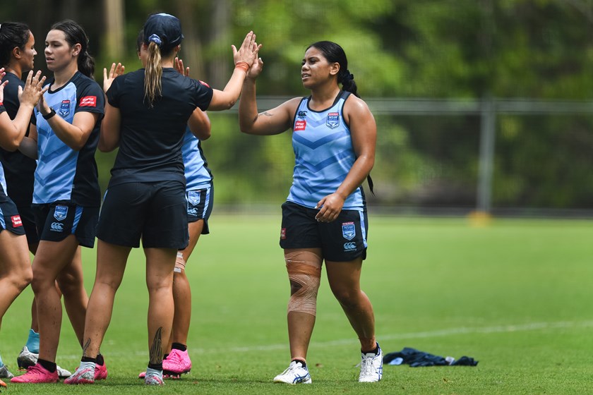 Blues forward Sarah Togatuki in camp at the Sunshine Coast.