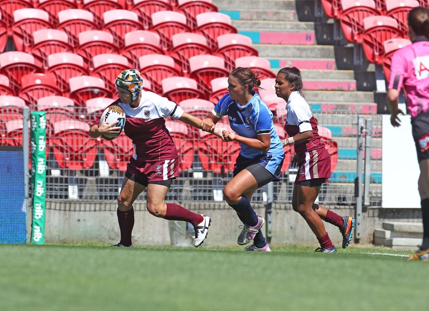 Wearing the maroon of the Queesland Indigenous team with pride.