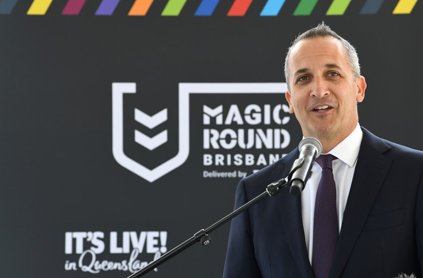 NRL CEO Andrew Abdo at the launch of Magic Round.