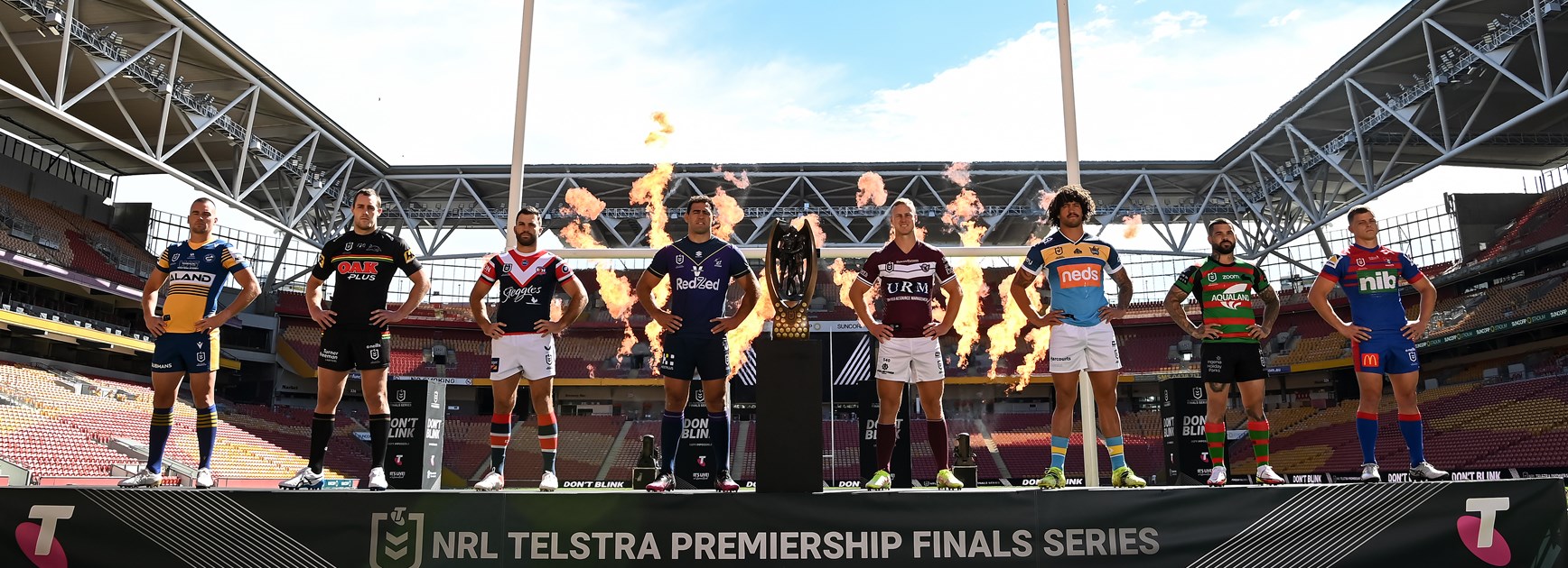 The eight finals captains launch the 2021 NRL finals series at Suncorp Stadium.