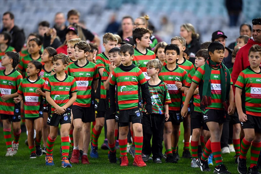 South Sydney junior players in pre-match march 