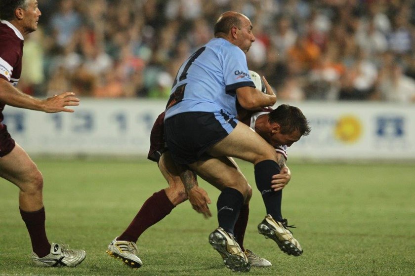 This shot from Mat Rogers left Tony Trim nursing five broken ribs.