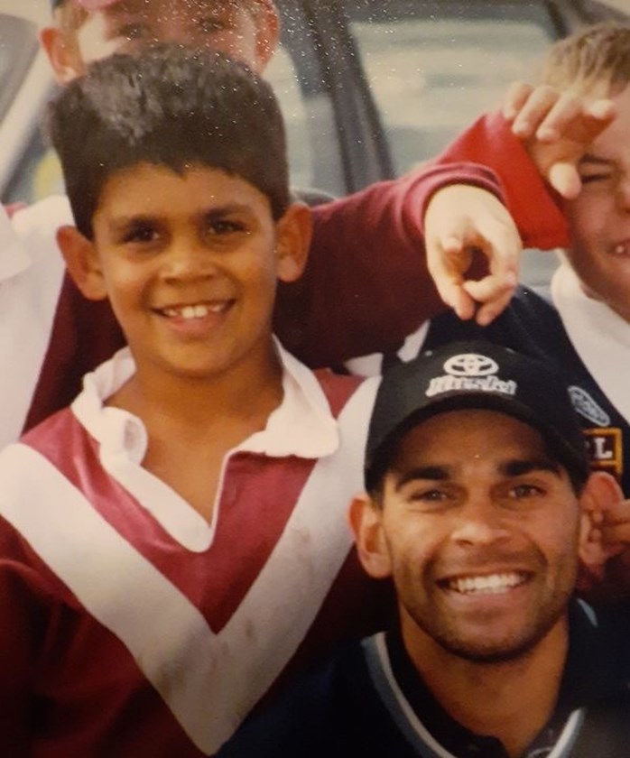 A young Tyrone Peachey with uncle David in 1999.