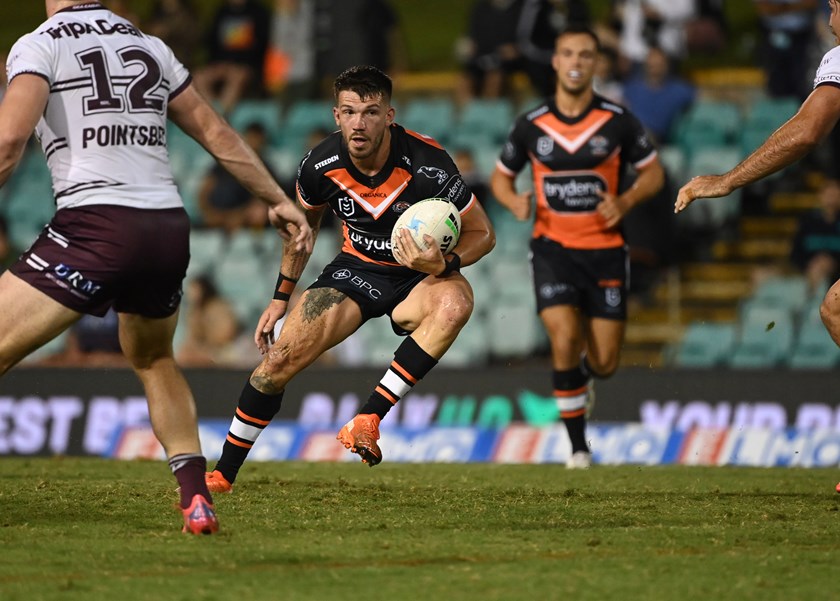 English centre Oliver Gildart in his NRL debut for Wests Tigers