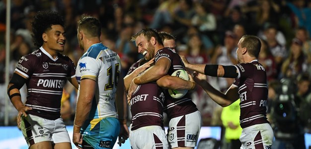 Sea Eagles hold off late Titans charge to make it four straight