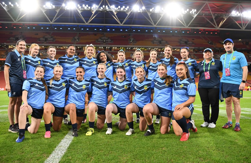 The combined NSW/ACT team prior to the Origin III curtain-raiser.