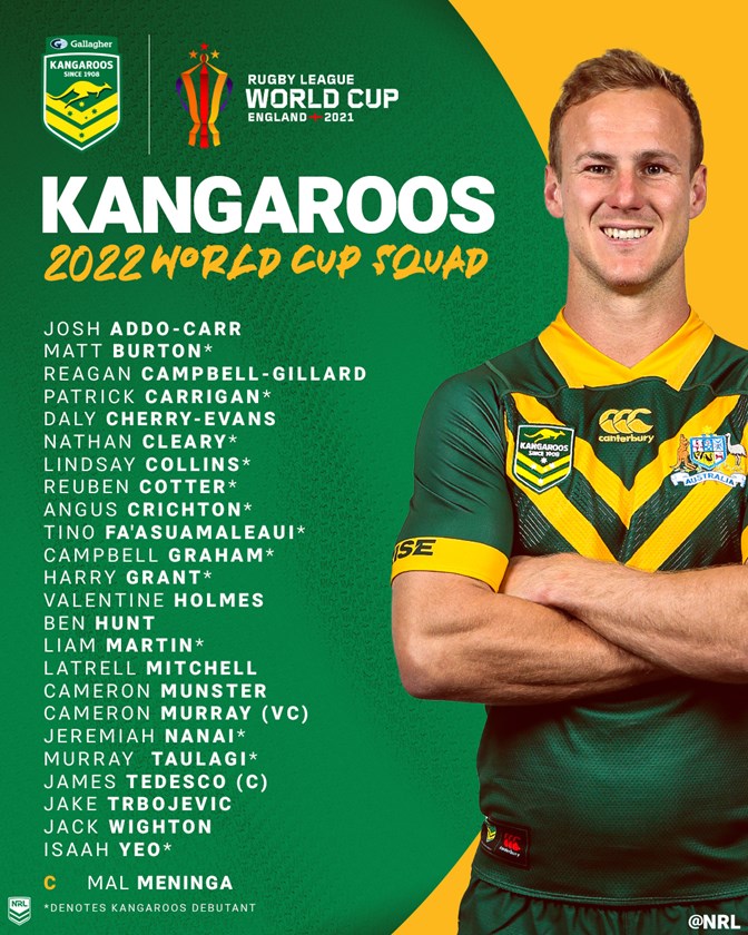 NRL 2022, Australia Kangaroos, Globe Cup squad named, Nathan Cleary