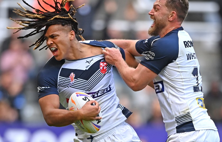 Knights winger Dom Young scored two tries in England's 60-6 defeat of Samoa