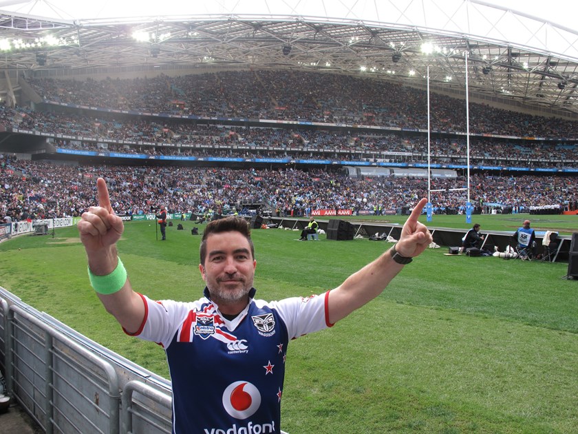 Dai supporting the Warriors at the 2011 NRL Grand Final. Credit: Supplied