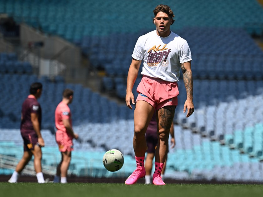Reece Walsh at the Broncos' captain's run