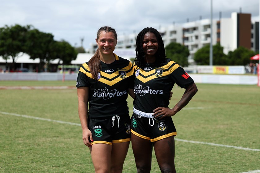 Las Vegas combine winners Megan Pakulis and MarCaya Bailous toured the Titans, Raiders and Knights after playing at the National Championships.