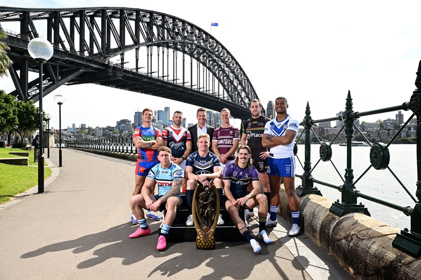 Daly Cherry-Evans and rival captains at the NRL Finals launch.