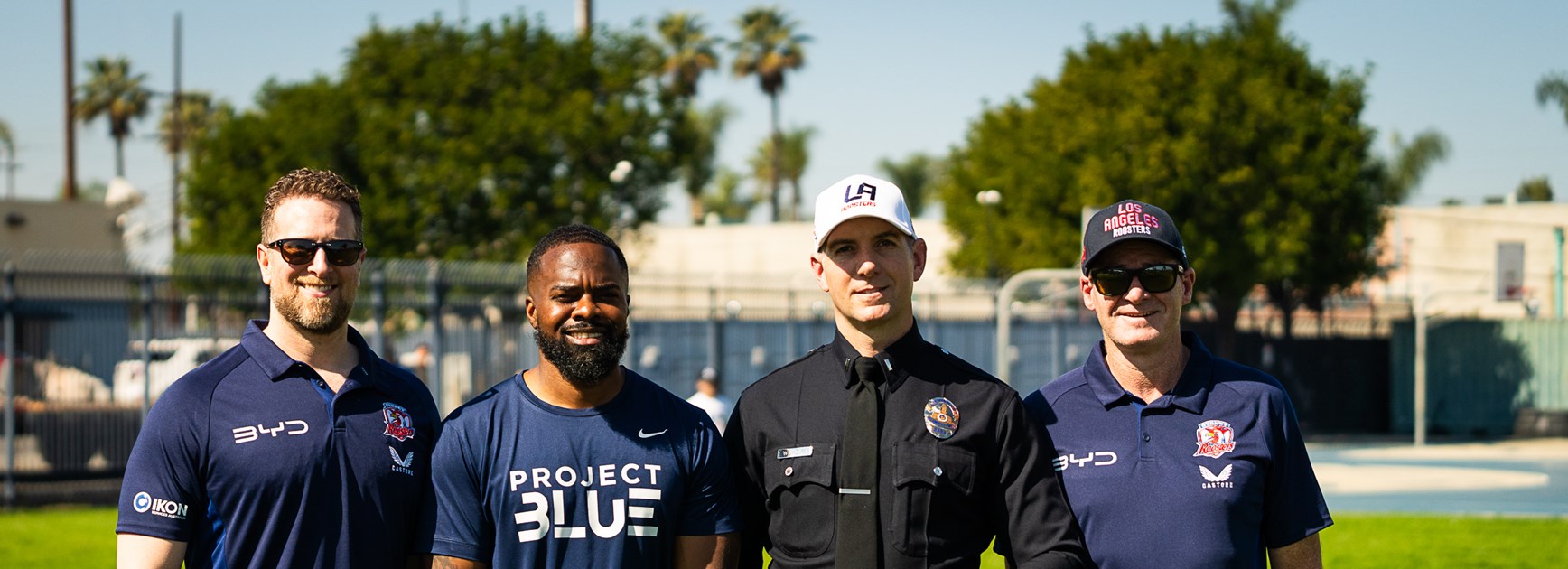 Roosters team up with LAPD for rugby league clinic in Watts